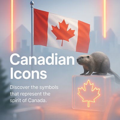 Canadian Icons Representation with Flag and Beaver