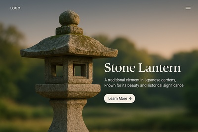 Elegant Stone Lantern in Japanese Garden Setting