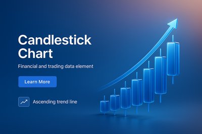 Stylized Candlestick Chart Illustration for Financial Data