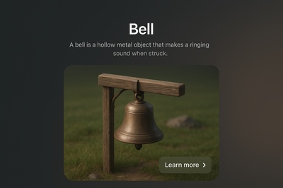 Top View of a Realistic 3D Bell Scene with Dark Background