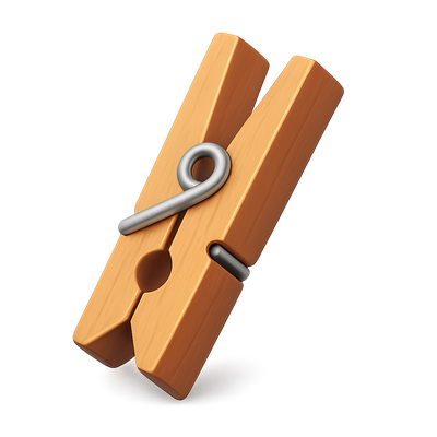 Stylish 3D Clothespin Icon for Laundry Use