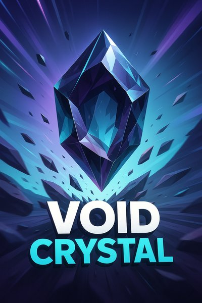 Dynamic Void Crystal Illustration with Bold Typography