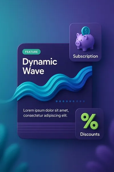 Vibrant Summer Card Design with Dynamic Waves