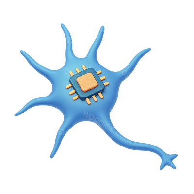 3D Neural Dust Mote Icon with Volumetric Design