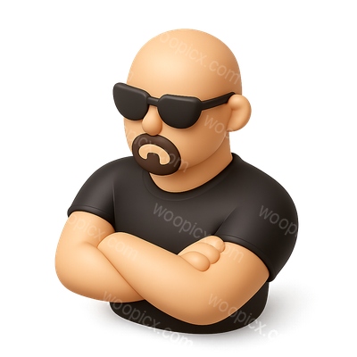 Stylized 3D Bouncer Icon with Sunglasses