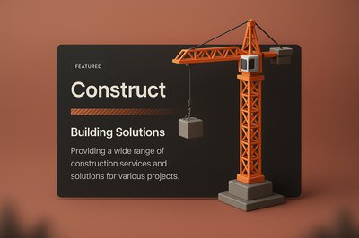 3D Web Page Design Featuring Construction Theme