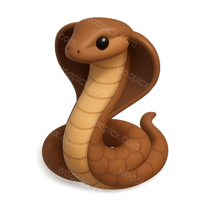 Stylized 3D Cobra Icon with Hood Spread