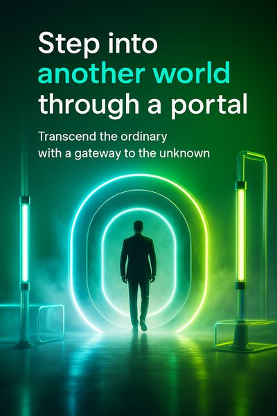 Neon Portal Design for Engaging Carousel Slide