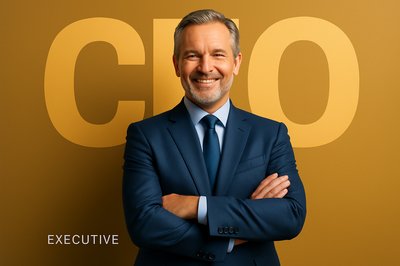 Confident Business Executive in Modern Office Setting