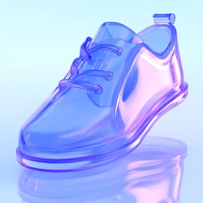 Stylized Transparent Shoe Design with Modern Aesthetic