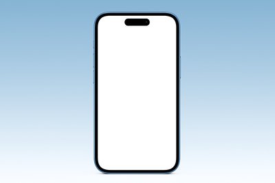 Front view of a blue smartphone on a gradient background