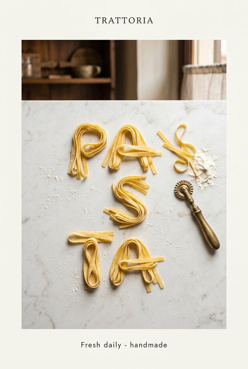 fresh pasta on wooden table