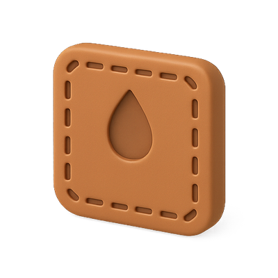 Stylized Icon of a Droplet with a Stitched Border