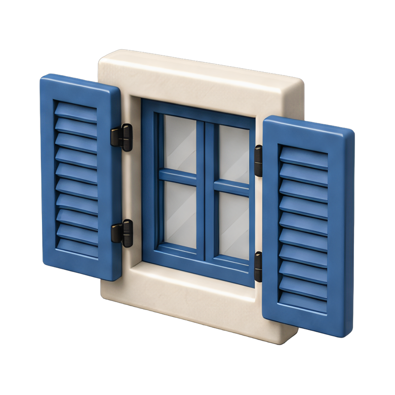 charming blue shutters in Greece