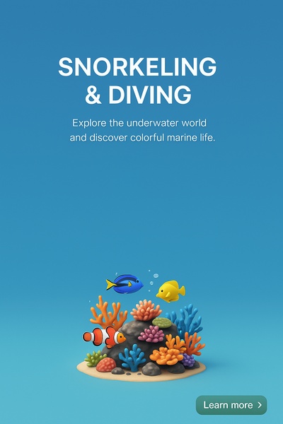 Colorful Tropical Underwater Scene with Marine Life and Coral