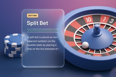 3D Illustration of Split Bet Concept with Casino Elements