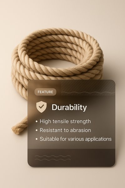 3D Illustration of a Rope Coil with Feature Overlay
