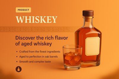 Whiskey Landing Page Design Featuring Rich Flavor and Quality