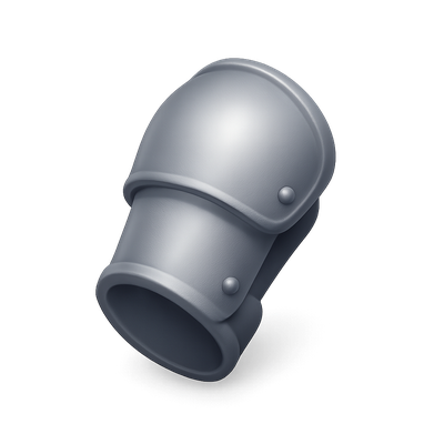 3D Metallic Elbow Armor Icon for Game Design
