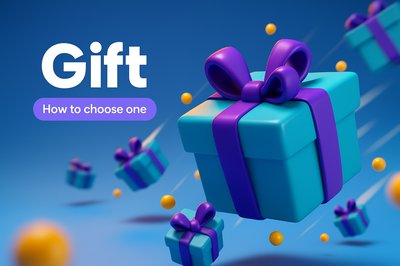 Dynamic 3D Gift Illustration with Engaging Typography