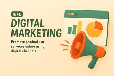 Digital Marketing Concept with 3D Elements