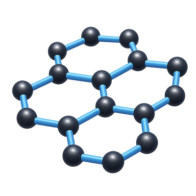 Stylized 3D Graphene Icon with Isometric View