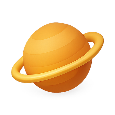 Stylized 3D Representation of a Planet with Rings