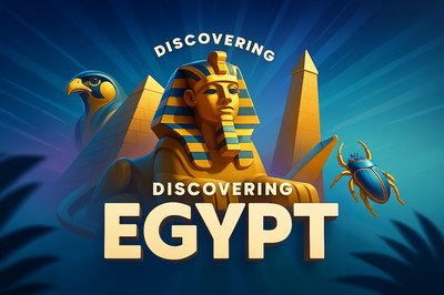 Dynamic Vision of Egypt with Iconic Symbols and Bold Typography