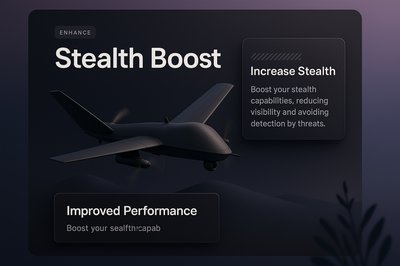 3D Illustration of Stealth Boost with Integrated Design Elements