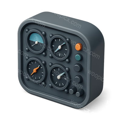 3D Cockpit Instrument Panel Icon in Isometric View