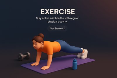 Remote Fitness Scene: Engaging 3D Exercise Illustration
