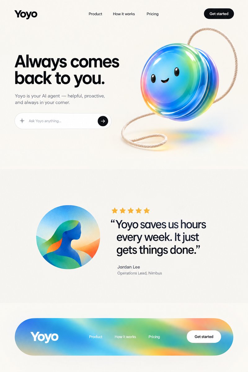 AI agent landing page design