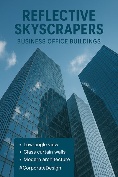Modern Skyscraper Architecture with Reflective Glass Facades