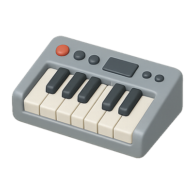 Cartoonish Mini Keyboard Illustration