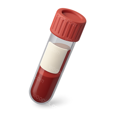 3D Blood Sample Icon with Transparent Background