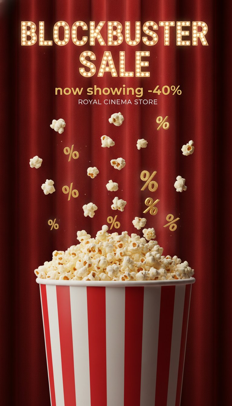 Blockbuster sale popcorn banner
