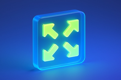 Glowing 3D Icon with Semi-Transparent Elements