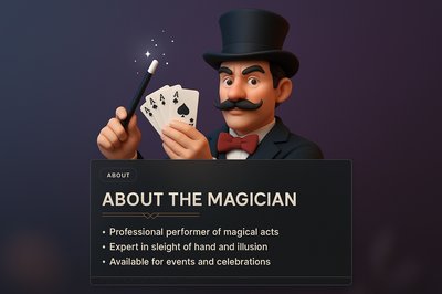 Enchanting Magician Web Design Concept with 3D Elements