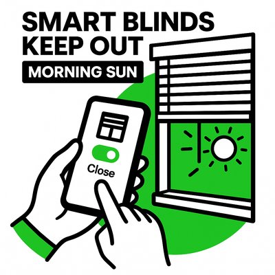 Smart Home Technology Illustration for Blinds Control
