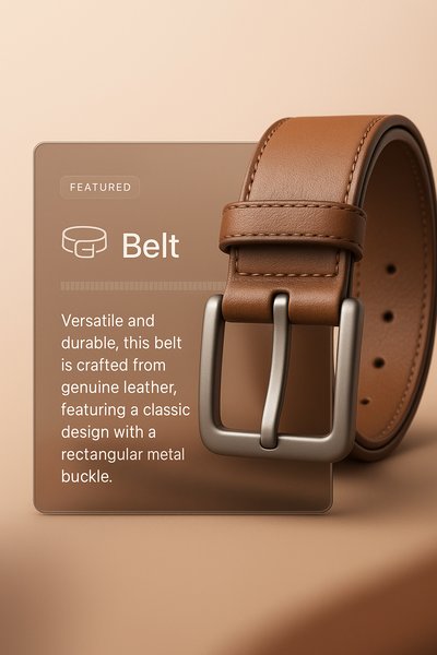 Stylish 3D Illustration of a Belt with Informative Overlay