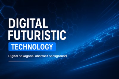 Futuristic Technology Background with Hexagonal Patterns
