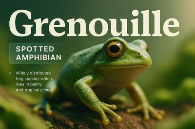 Dynamic 3D Illustration of a Frog with Informative Text Elements