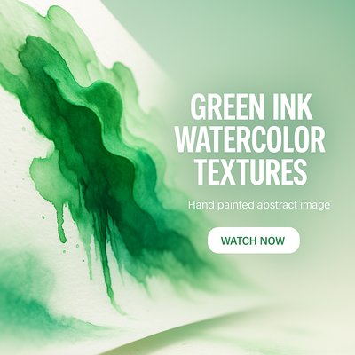 Elegant Green Ink Watercolor Textures for Creative Projects