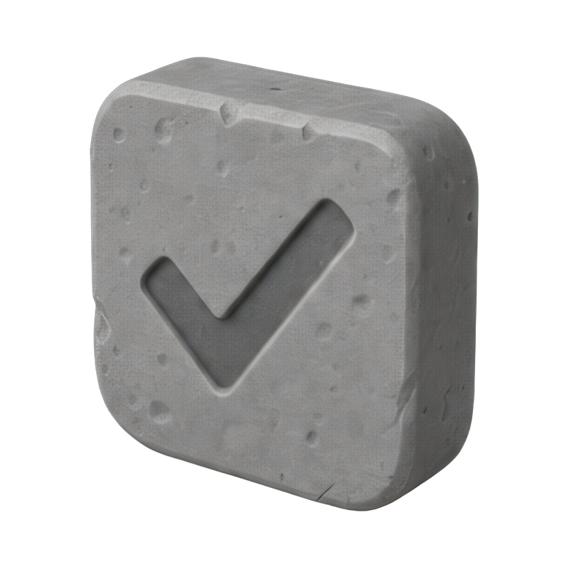 carved stone with tick mark