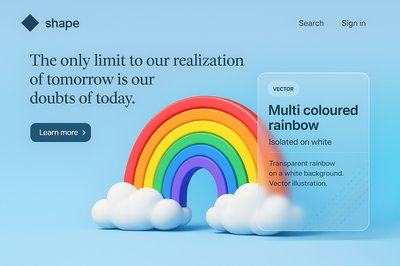Vibrant 3D Landing Page with Rainbow Design