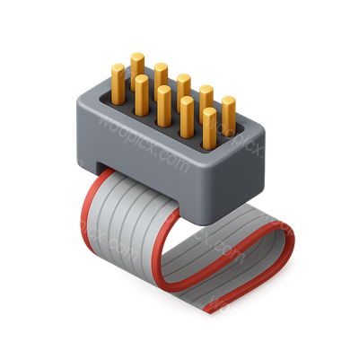 3D JTAG Connector Icon in Isometric View