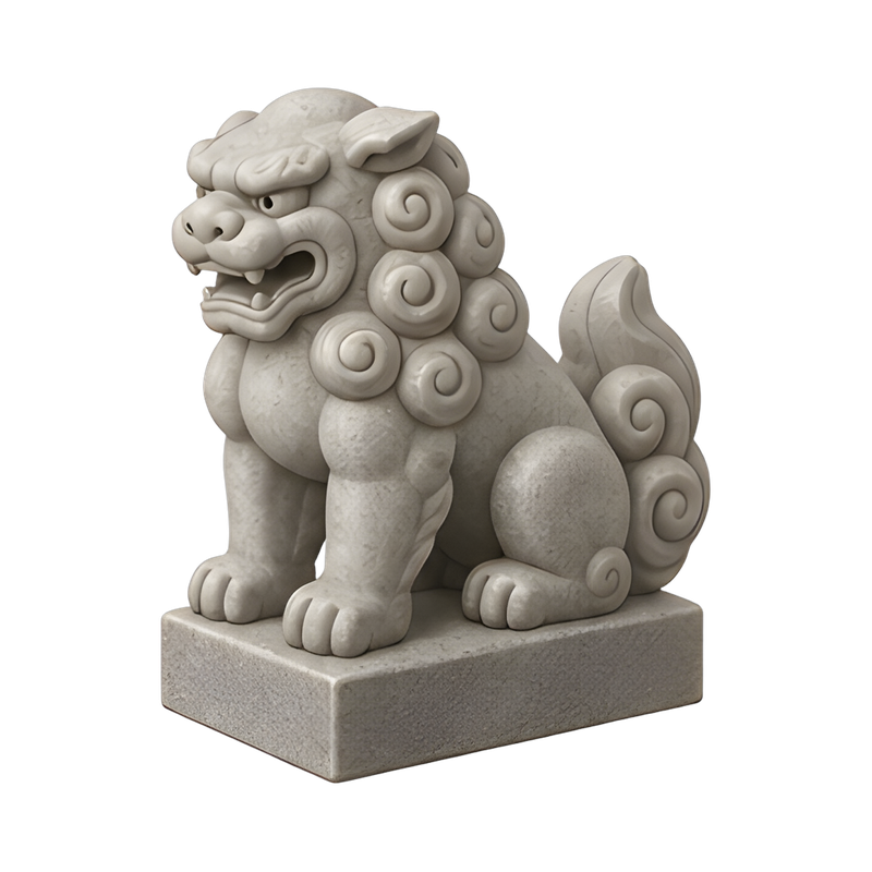 traditional komainu stone guardian
