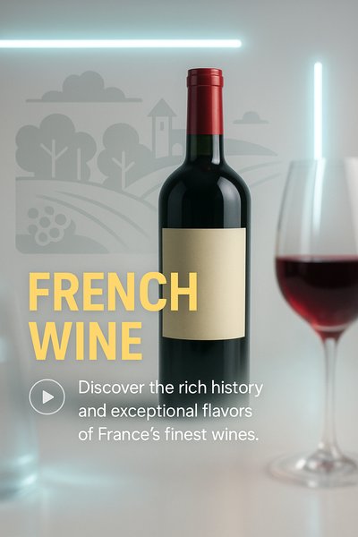 Elegant Wine Promotional Image Featuring French Wine Bottle