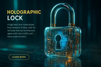 Holographic Lock with Glowing Micro-LEDs and Intricate Design