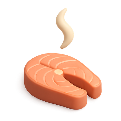 Stylized 3D Salmon Flavor Icon